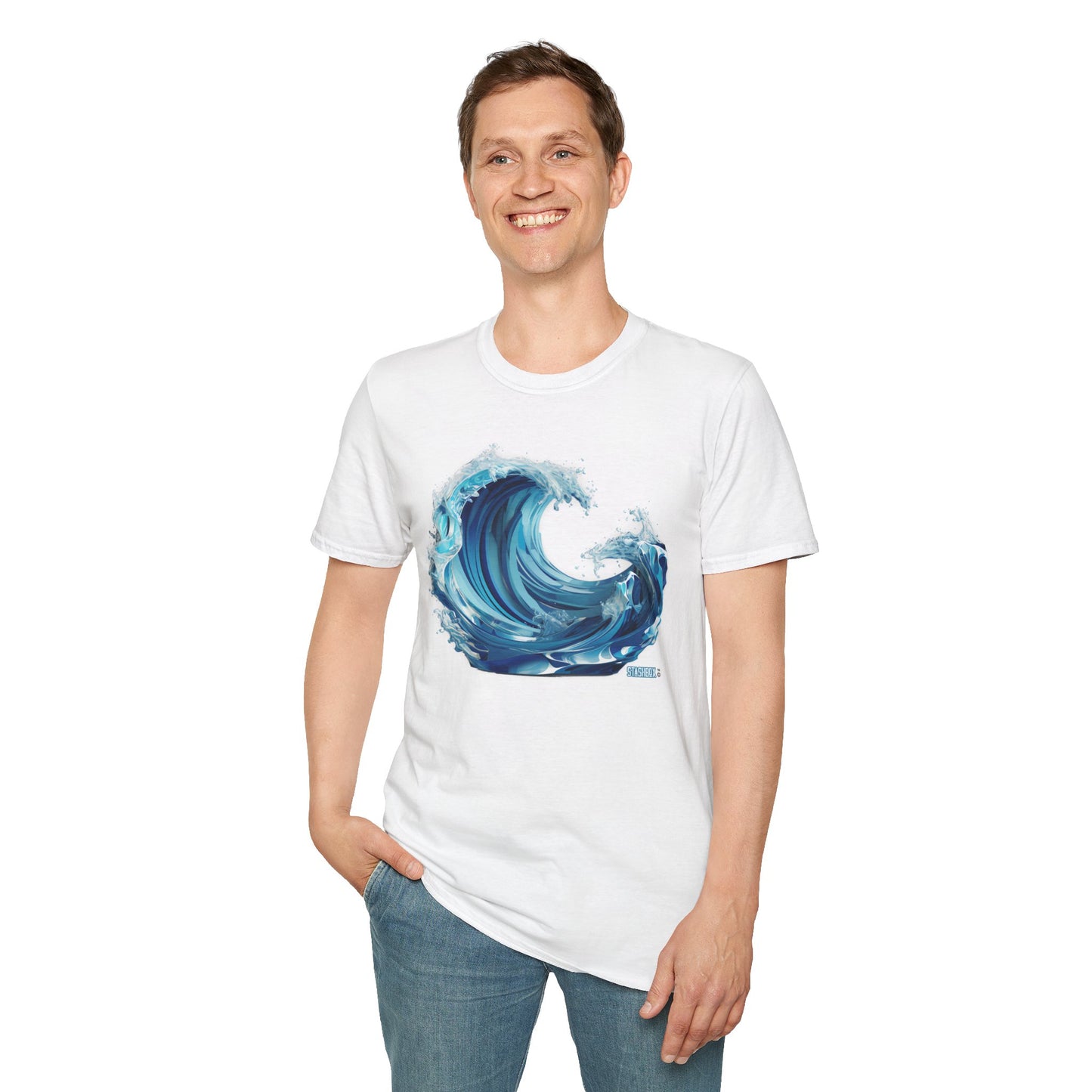 Unisex Softstyle Tshirt Wave Statue 49a