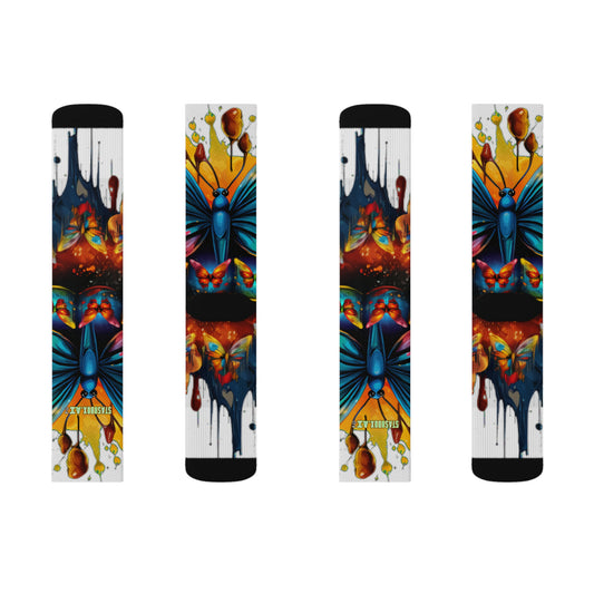 Sublimation Socks Butterfly Design 016