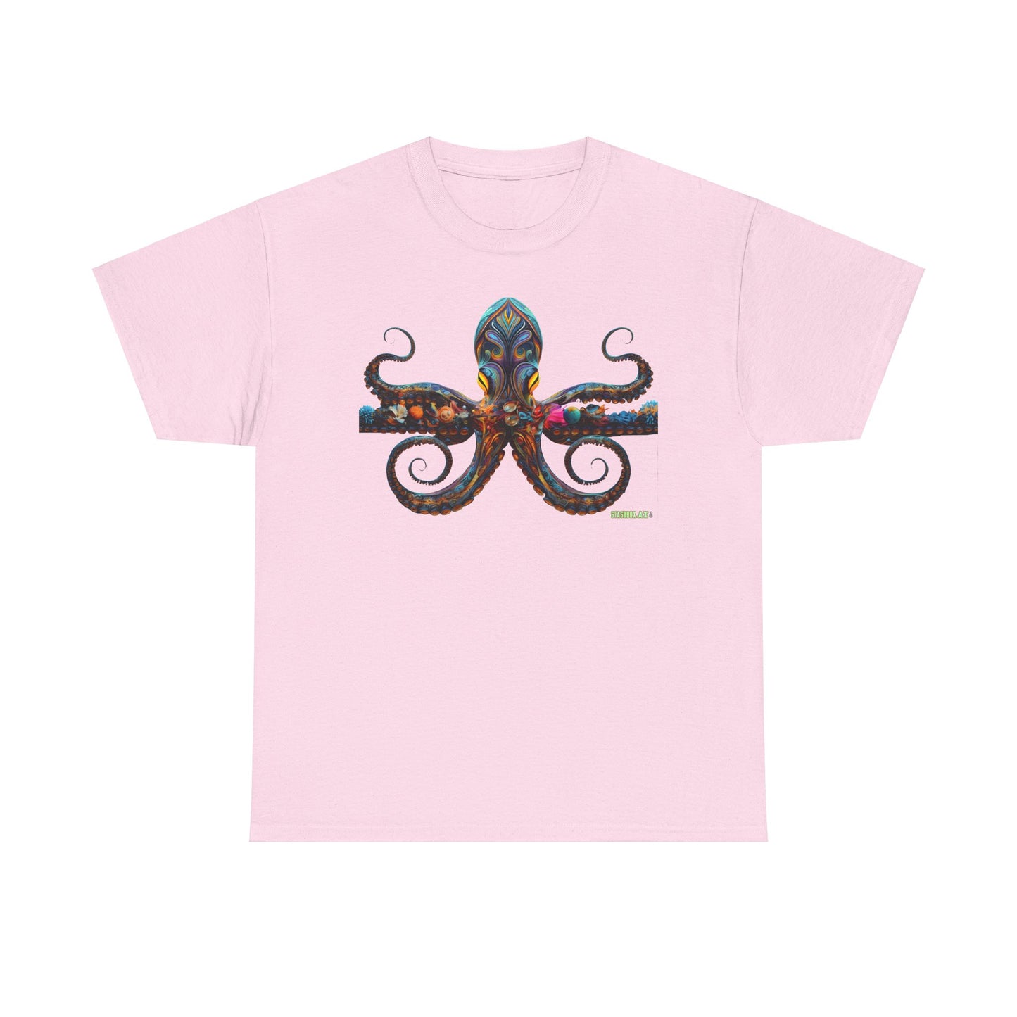 Unisex Heavy Cotton Tee Animal Squid Psychedelic 002