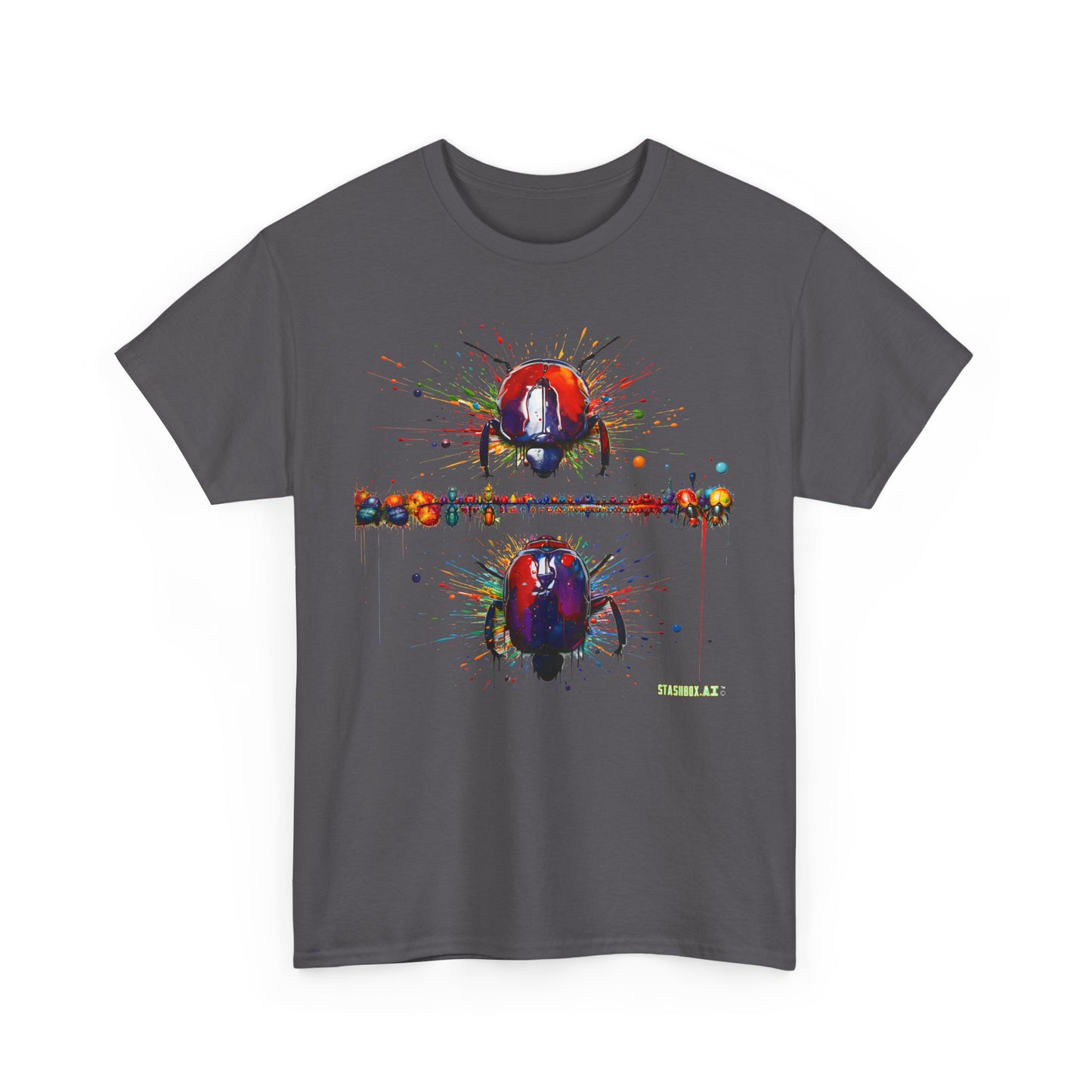 Unisex Adult Size Heavy Cotton Tee Colorful Bugs 005 T-Shirt