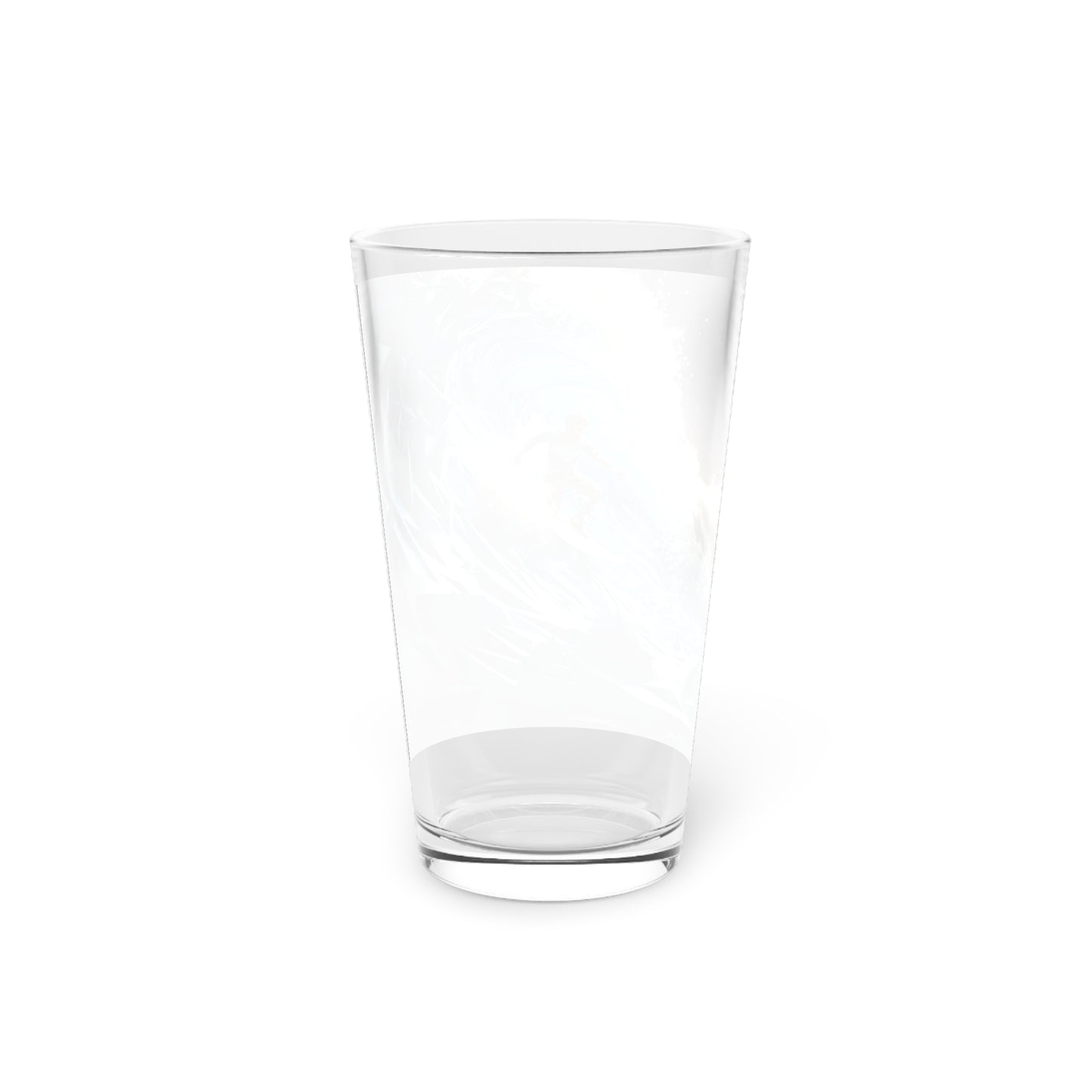 Pint Glass, 16oz Isometric Futuristic Surfing Wave 025