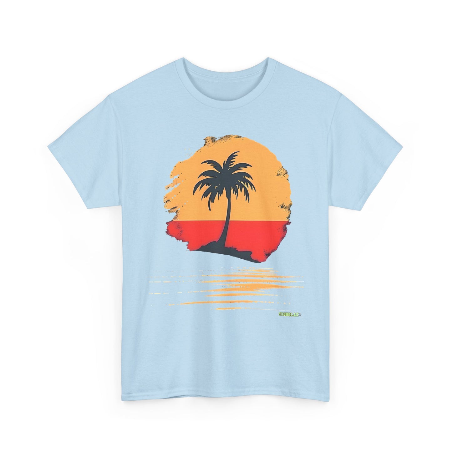 Unisex Heavy Cotton Tee Tropical Rasta Colors Minimalism 003