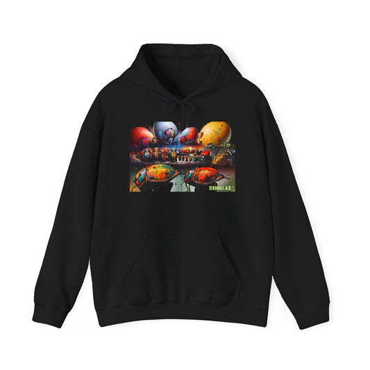 Unisex Heavy Blend™ Hooded Sweatshirt Colorful Bug Art 002