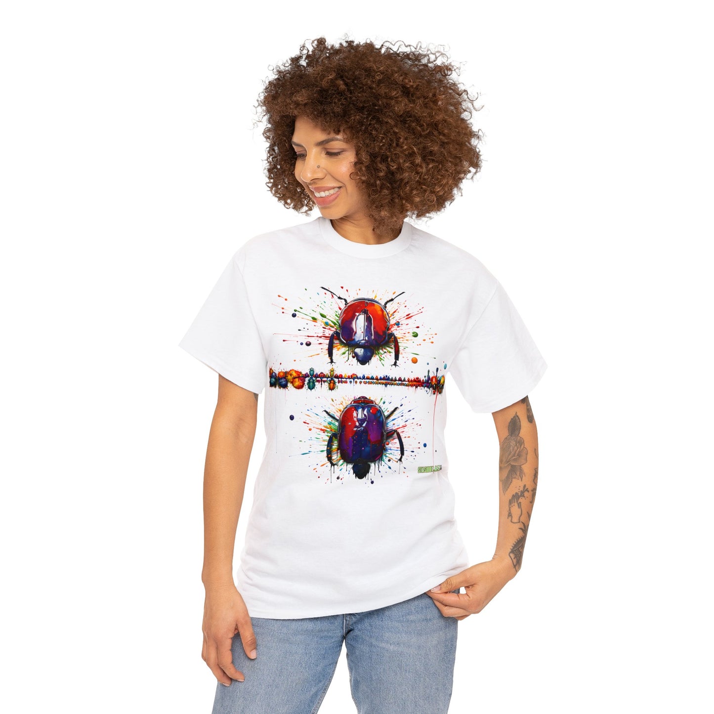 Unisex Adult Size Heavy Cotton Tee Colorful Bugs 005 T-Shirt