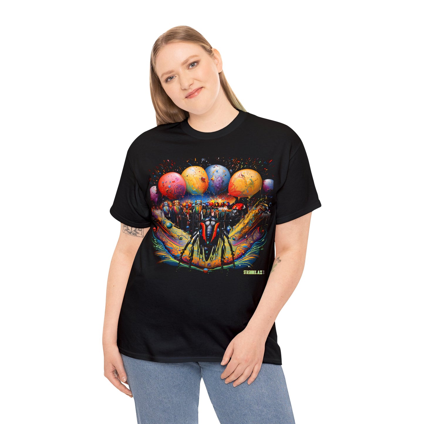 Unisex Adult Size Heavy Cotton Tee Colorful Bugs 003 T-Shirt