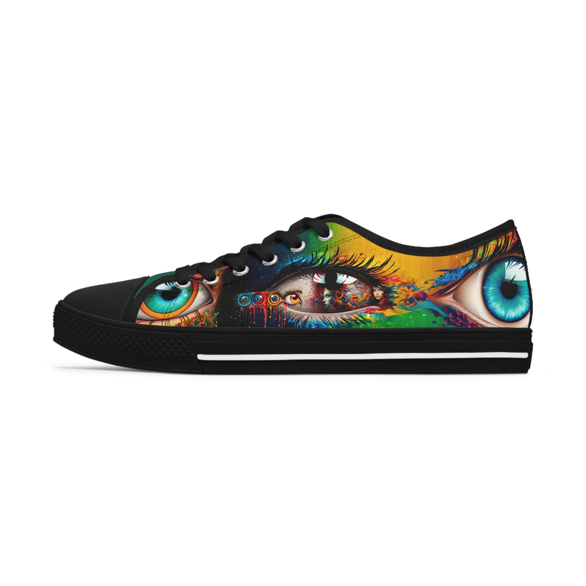 Stashbox Psychedelic Women's Shoes - Vibrant Eyes Design - #FashionStatement #BoldColors #ArtisticSneakers