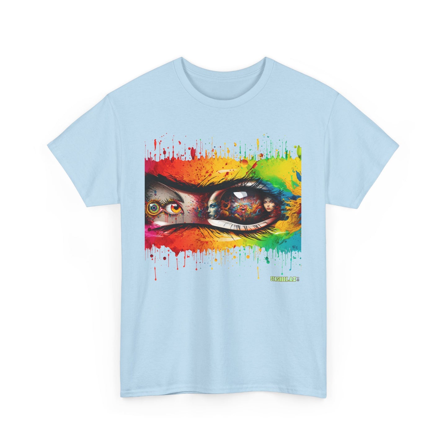 Unisex Heavy Cotton TShirt Psychedelic Eyes Design 008