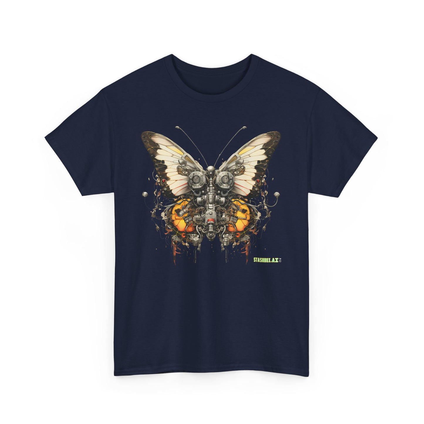 Unisex Heavy Cotton Abstract Butterfly Bio Punk T-Shirt 002