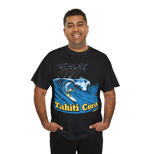 Unisex Heavy Cotton T-Shirt  Tahiti Cora Surfing Logo 002