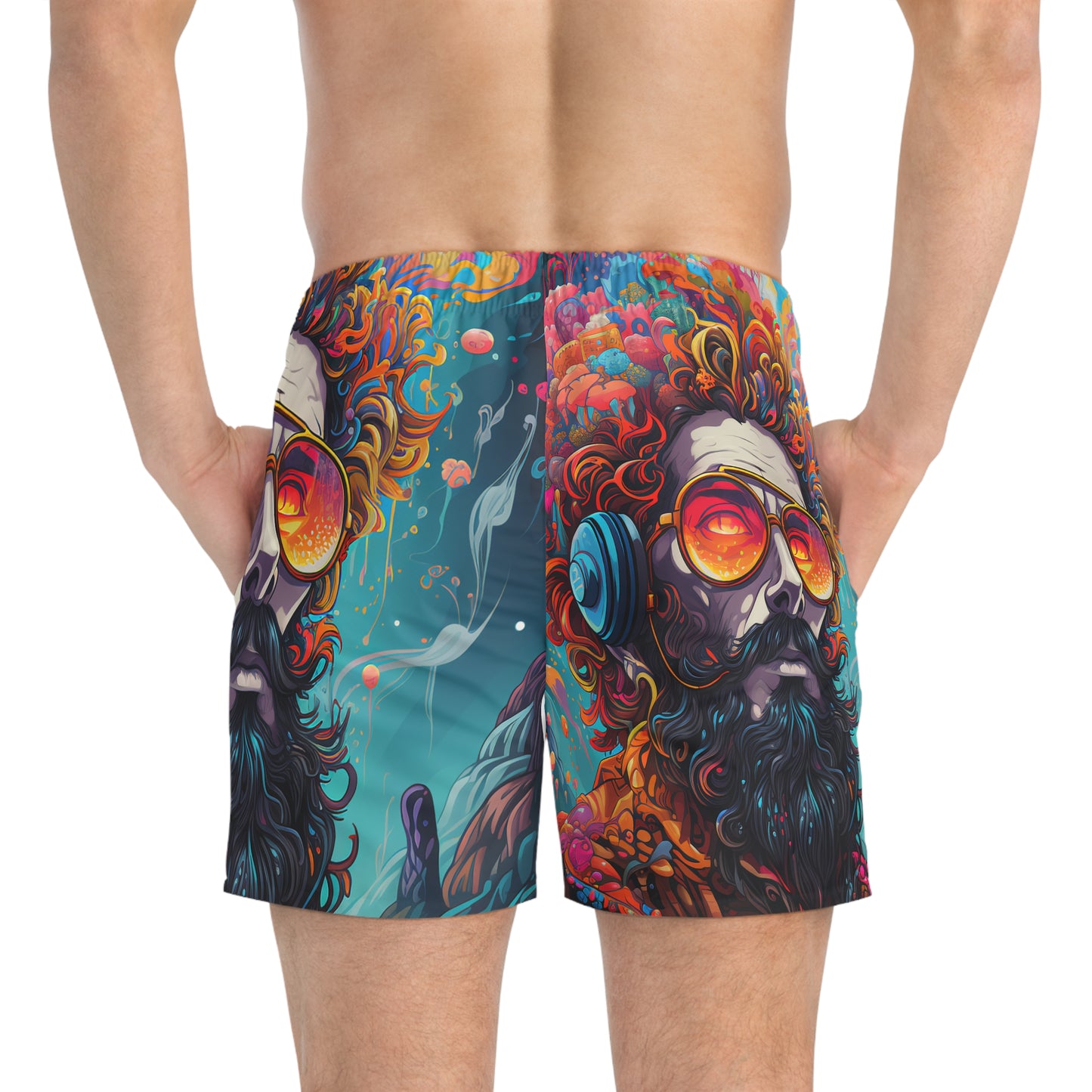 Men's Swim Trunks (AOP) Cyberpunk Metaverse Style