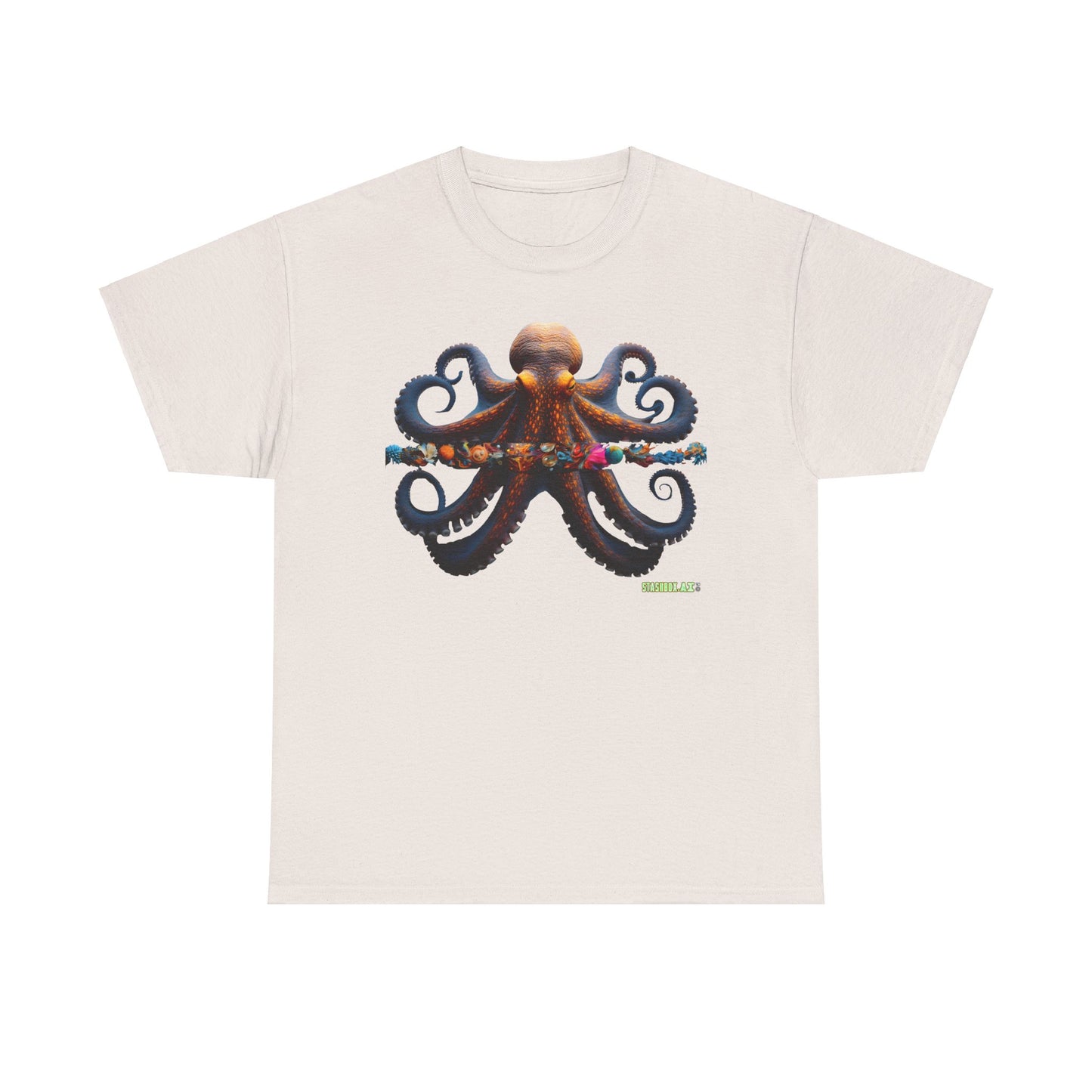 Unisex Heavy Cotton Tee Animal Octopus 001