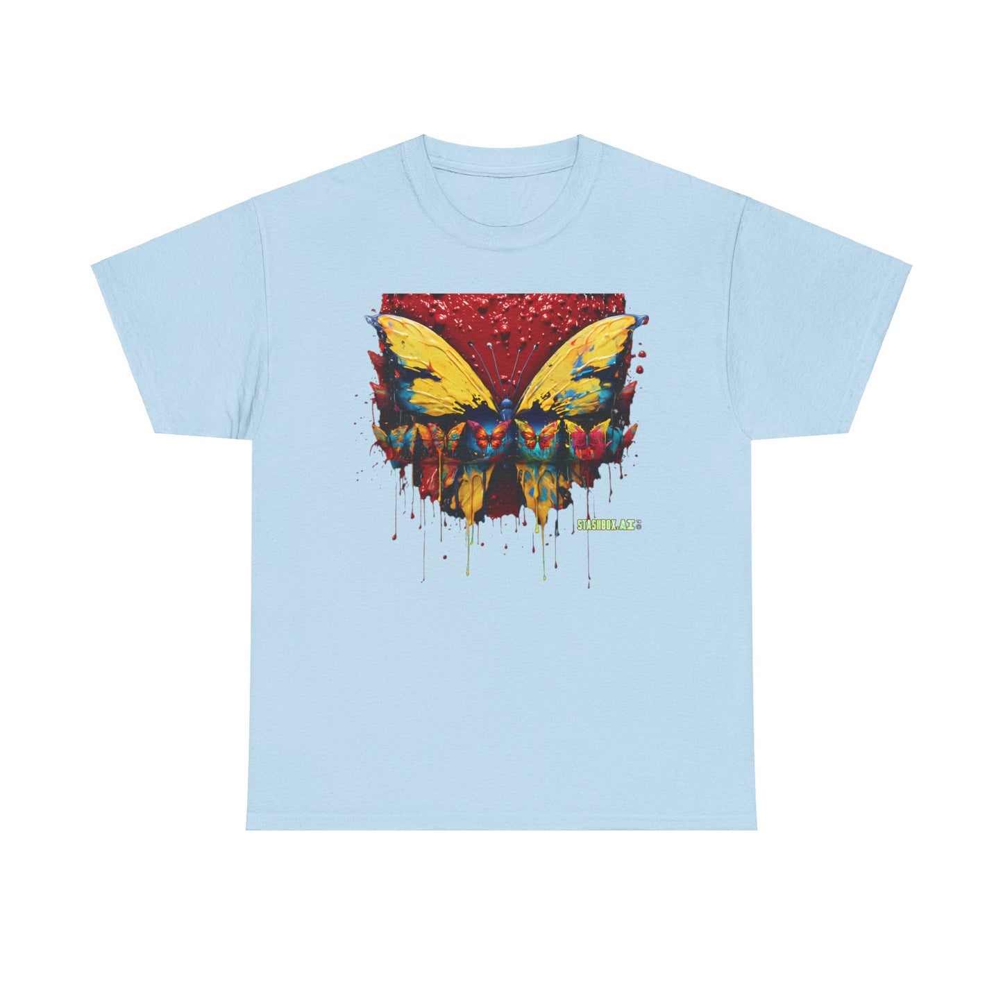 Unisex Heavy Cotton Tee Pop Surrealism Butterfly Design 010