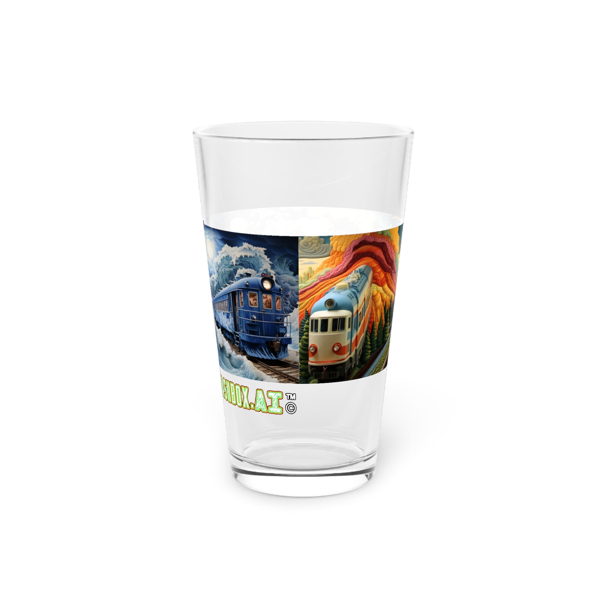 Stashbox Premium Vibrant Train Model Pint Glass