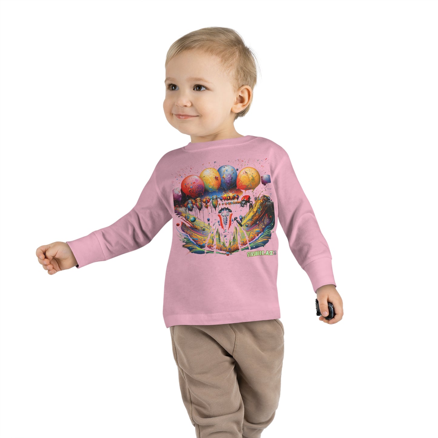 Toddler Long Sleeve Tee Colorful Fun Bugs 003 T-Shirt