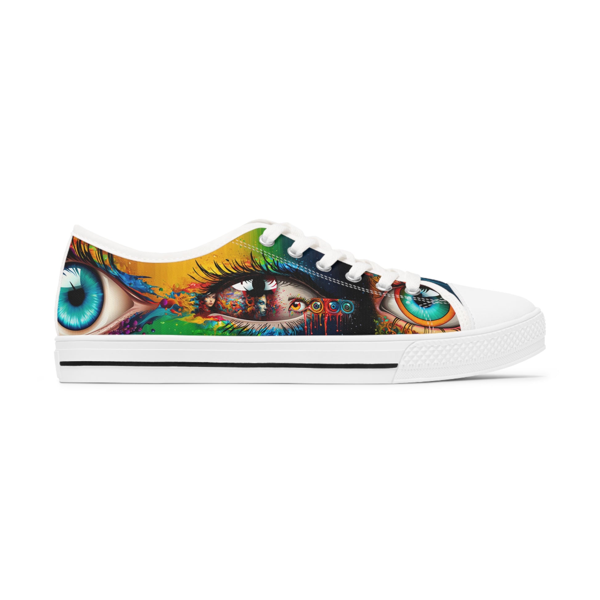 Unique Low Top Sneakers - Stashbox Psychedelic Design - #EyeCatchyShoes #FunkyFootwear #StashboxCreations