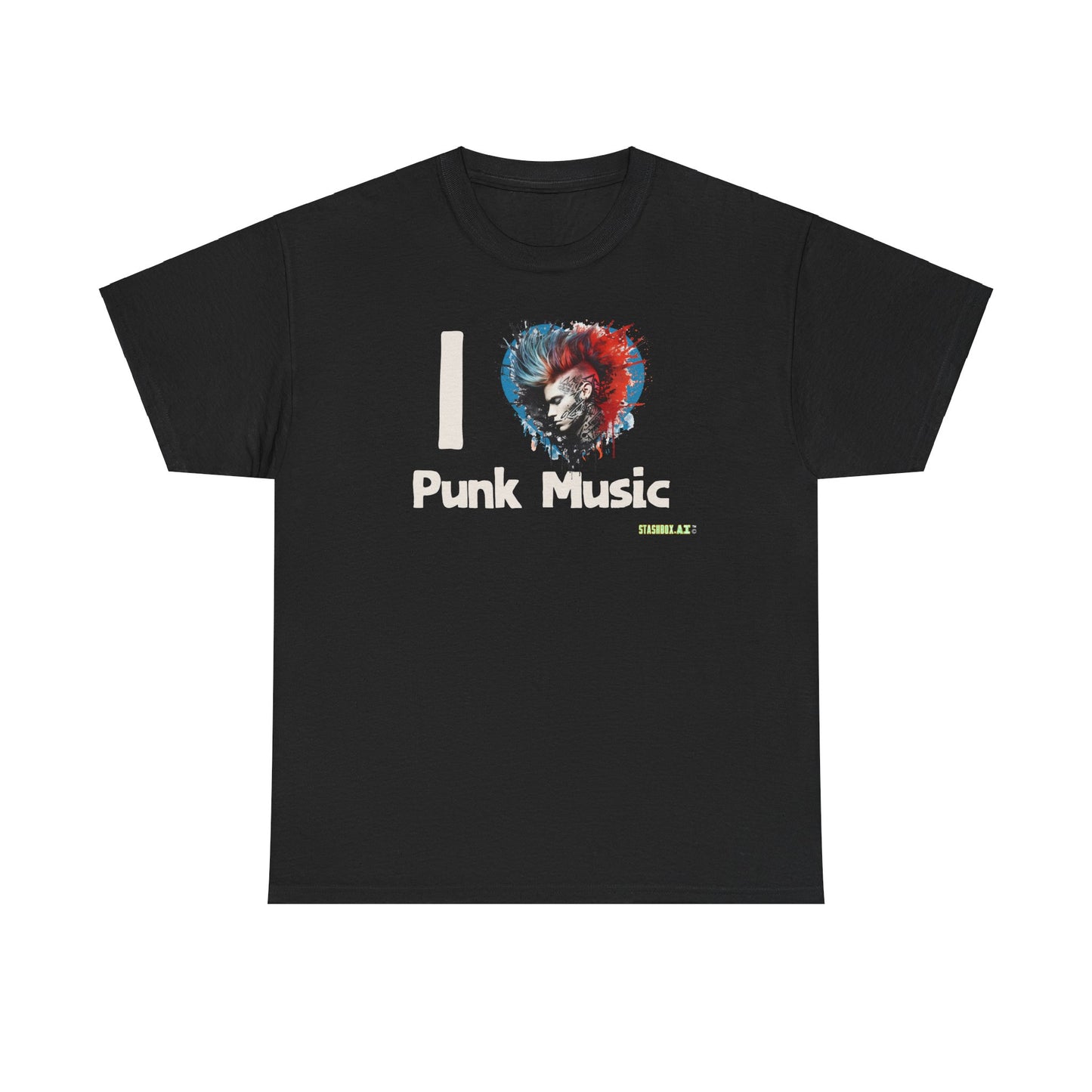 Unisex Heavy Cotton Tshirt I Heart Punk Music