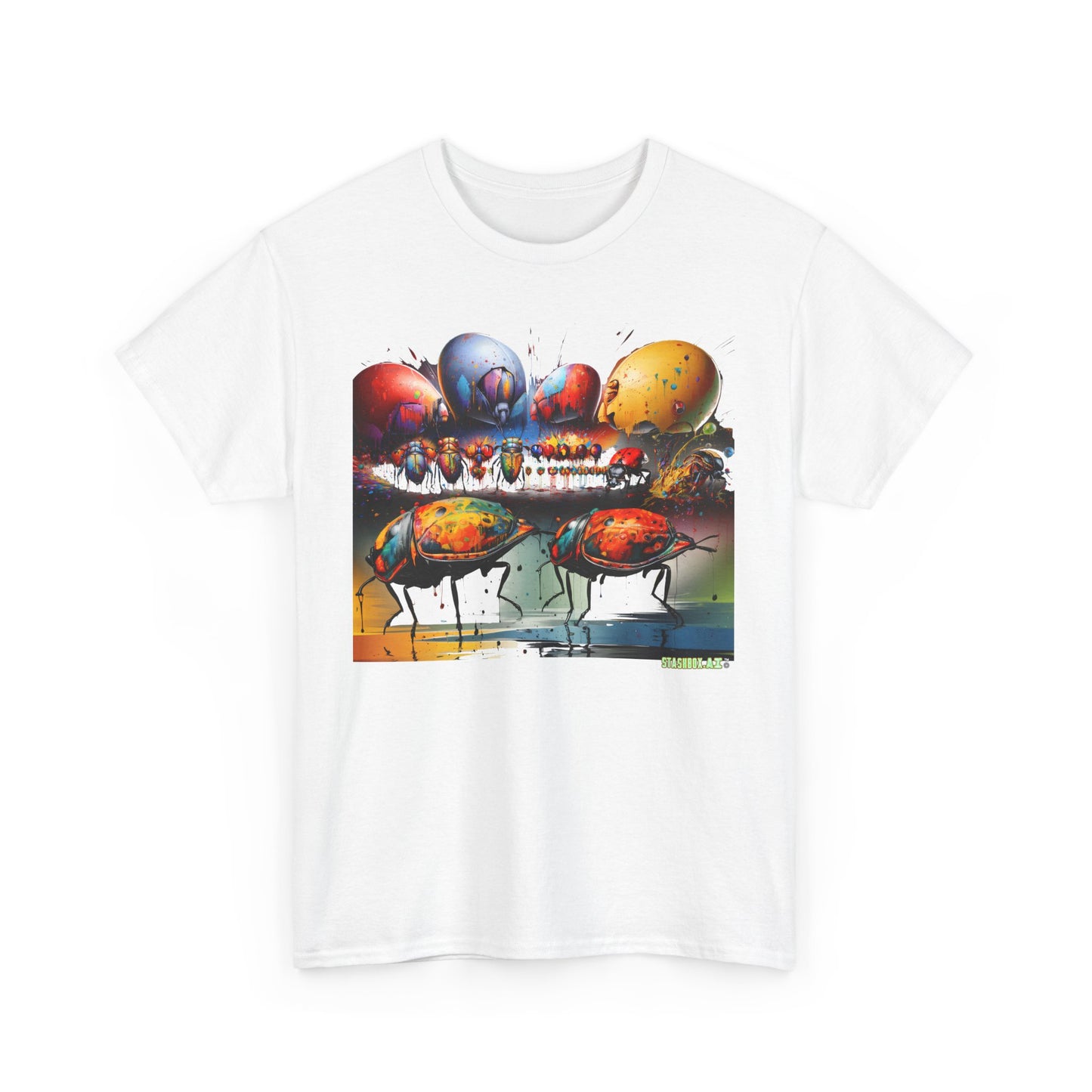 Unisex Adult Size Heavy Cotton Tee Colorful Bugs 002 T-Shirt