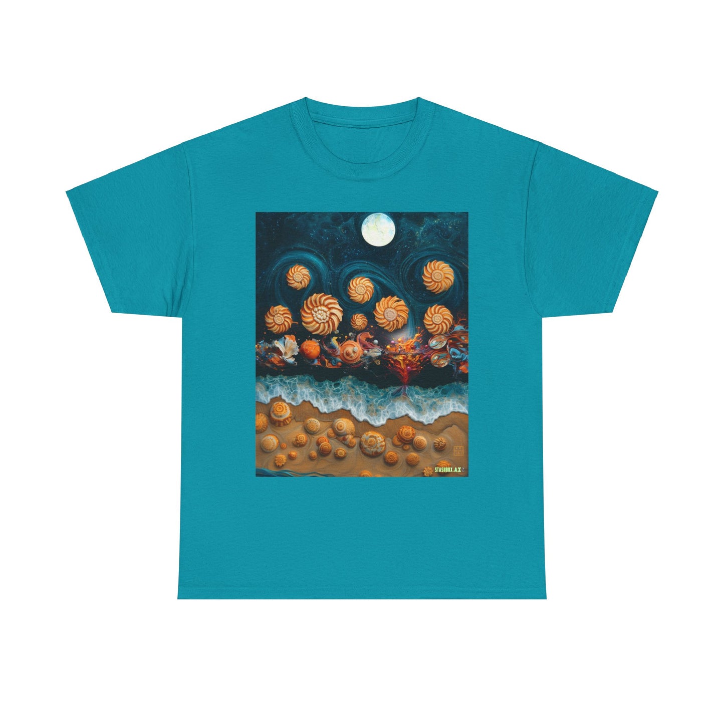 Unisex Heavy Cotton Tee Tropical Magic Beach 002