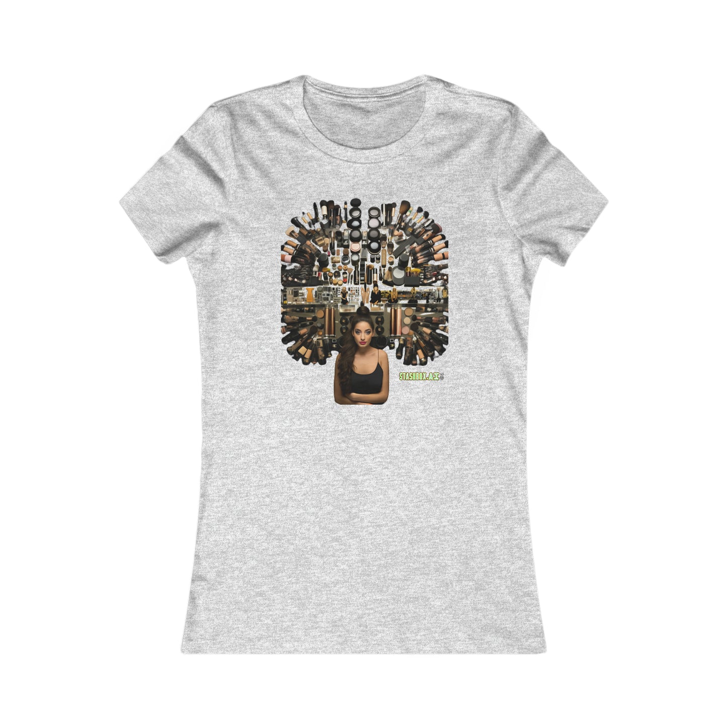 Women's Favorite T-Shirt A Girl and her Makeup Knolling Art Style 007