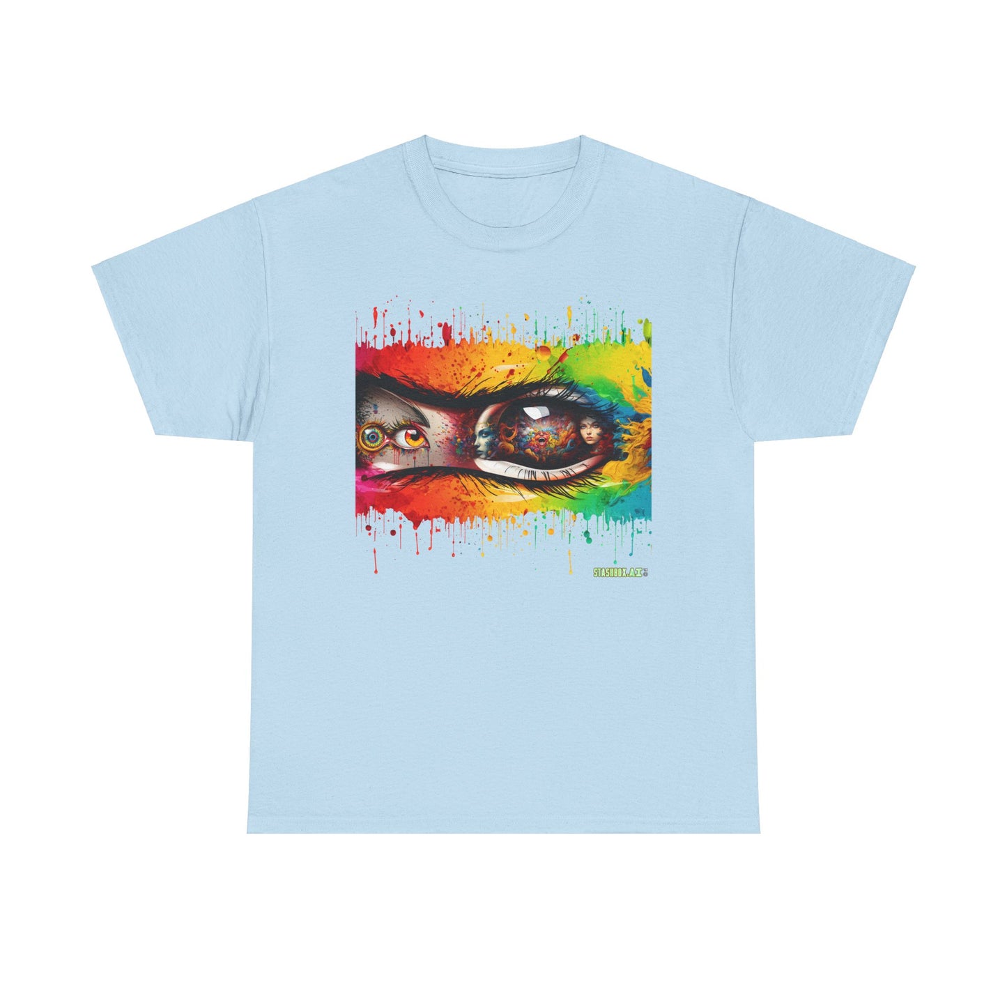 Unisex Heavy Cotton TShirt Psychedelic Eyes Design 008