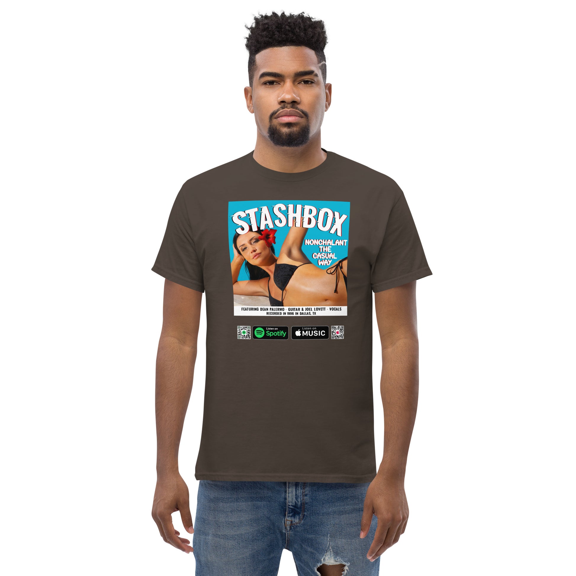 Immerse yourself in casual elegance with our Nonchalant In The Casual Way Men's Classic Tee, Design #024. Your fashion, your whimsical journey into effortless fashion, exclusively at Stashbox.ai.