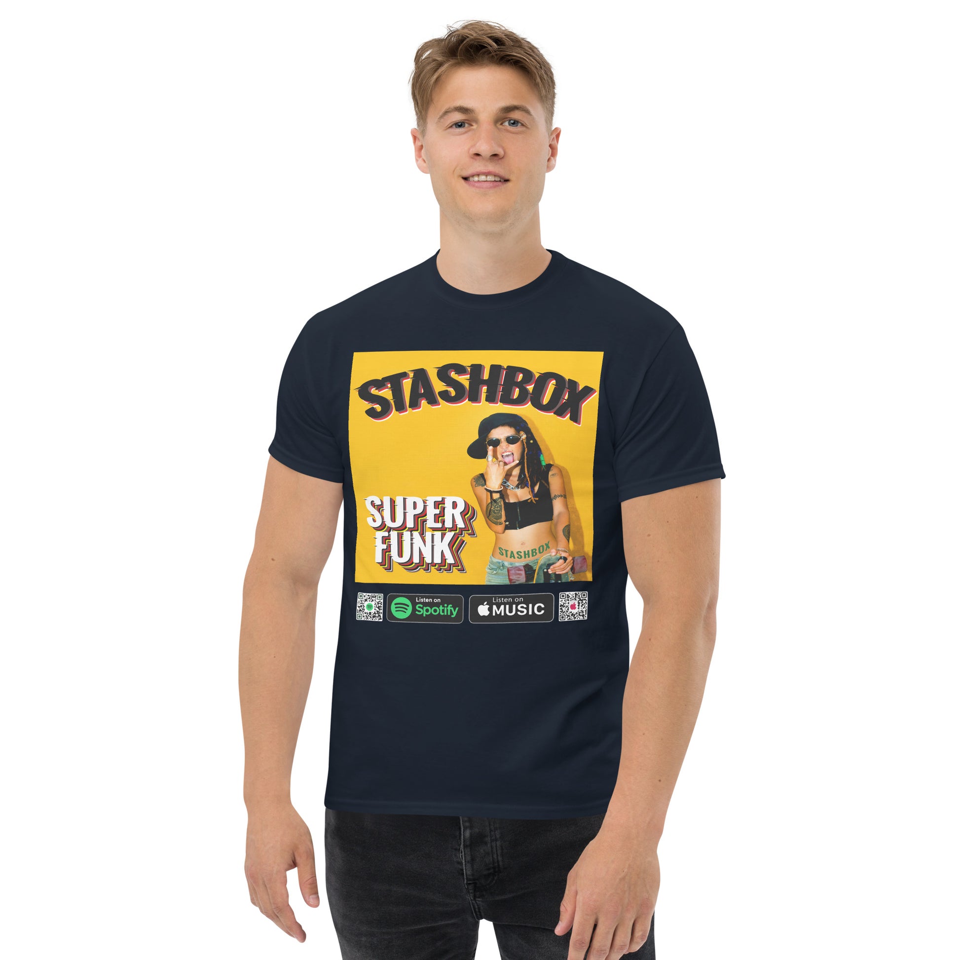 Super Funk Men's Tee: Dive into the groove with Stashbox Artwork #005. Elevate your style with funky vibes. Perfect for music lovers and trendsetters. #FunkyFashion #MusicInspired #StashboxGroove