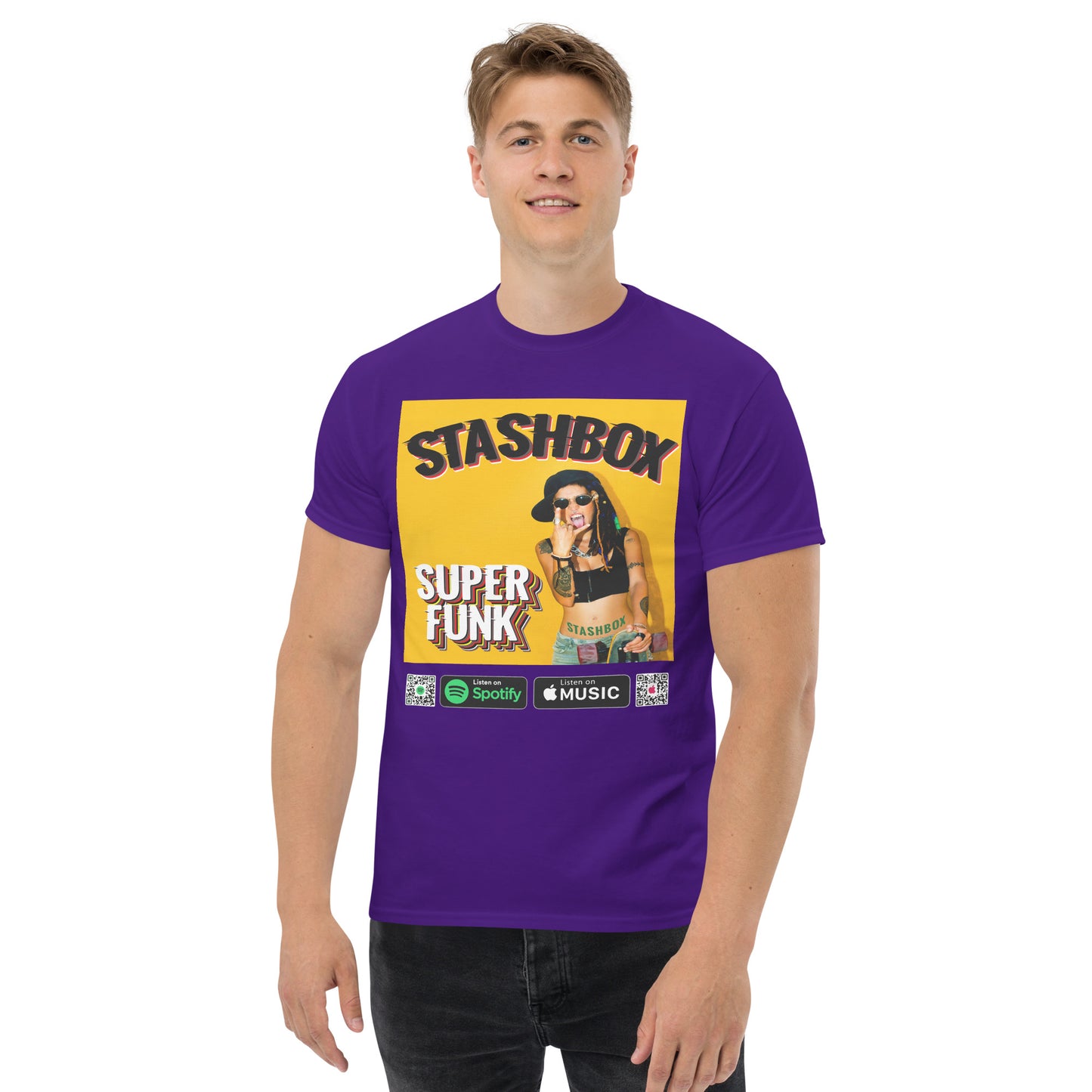 Rhythm & Style: Super Funk Men's Tee Shirt, Stashbox Artwork #005. Infuse your wardrobe with musical energy. Stand out with funk-inspired fashion. Your ticket to a stylish, groovy vibe. #FunkyFashion #MusicalThreads #StashboxGroove