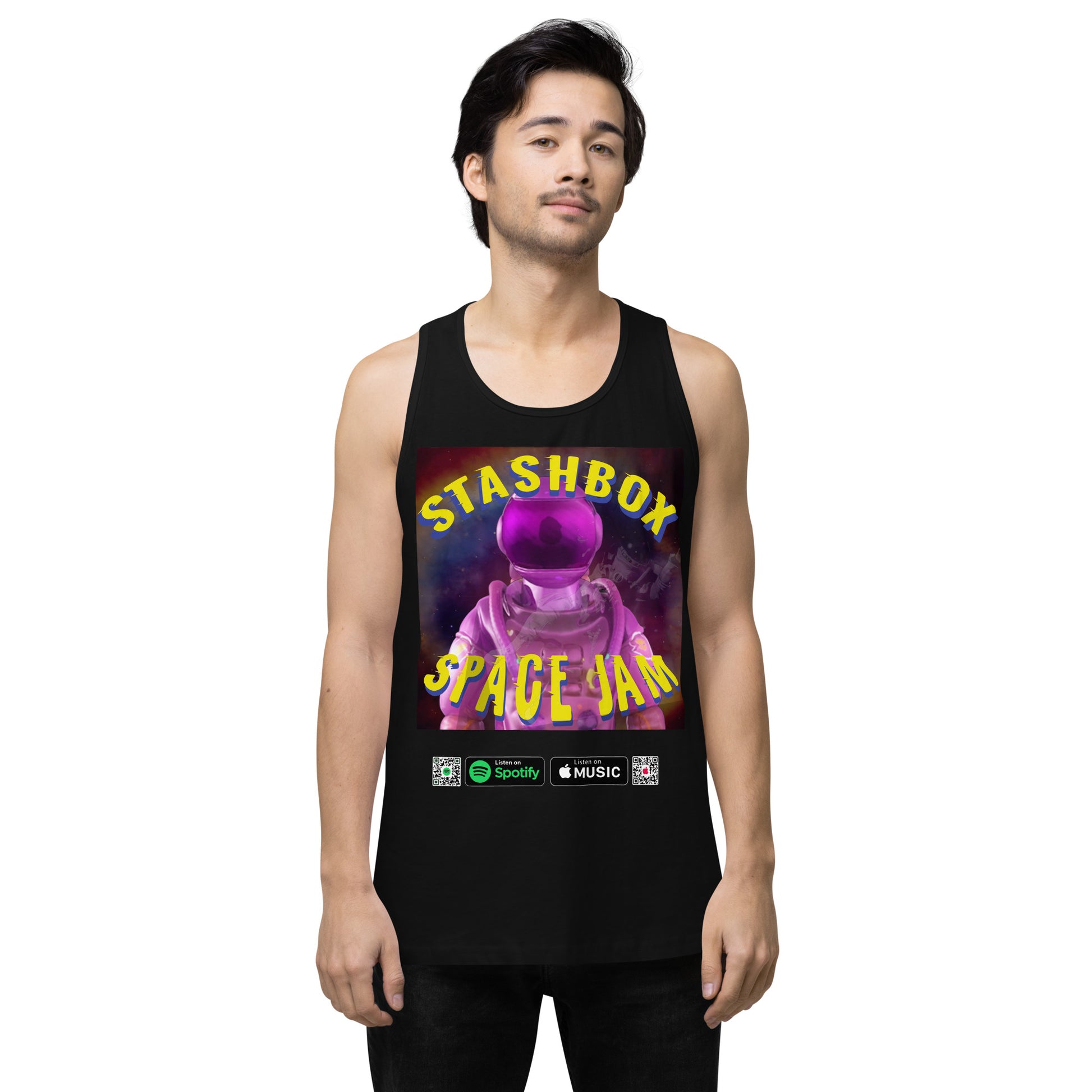 Space Jam: Unleash Cosmic Style with Stashbox Men’s Premium Tank Top, Artwork #005. Dive into the universe with this premium tank, perfect for space enthusiasts and trendsetters. #StashboxGalaxy #SpaceExplorationFashion #CosmicComfort"
