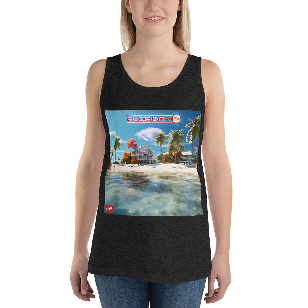 Capture the allure of the Florida Keys with our Florida on TV Tank Top, Design #032. Your fashion, your island dreams, exclusively at Stashbox.ai.