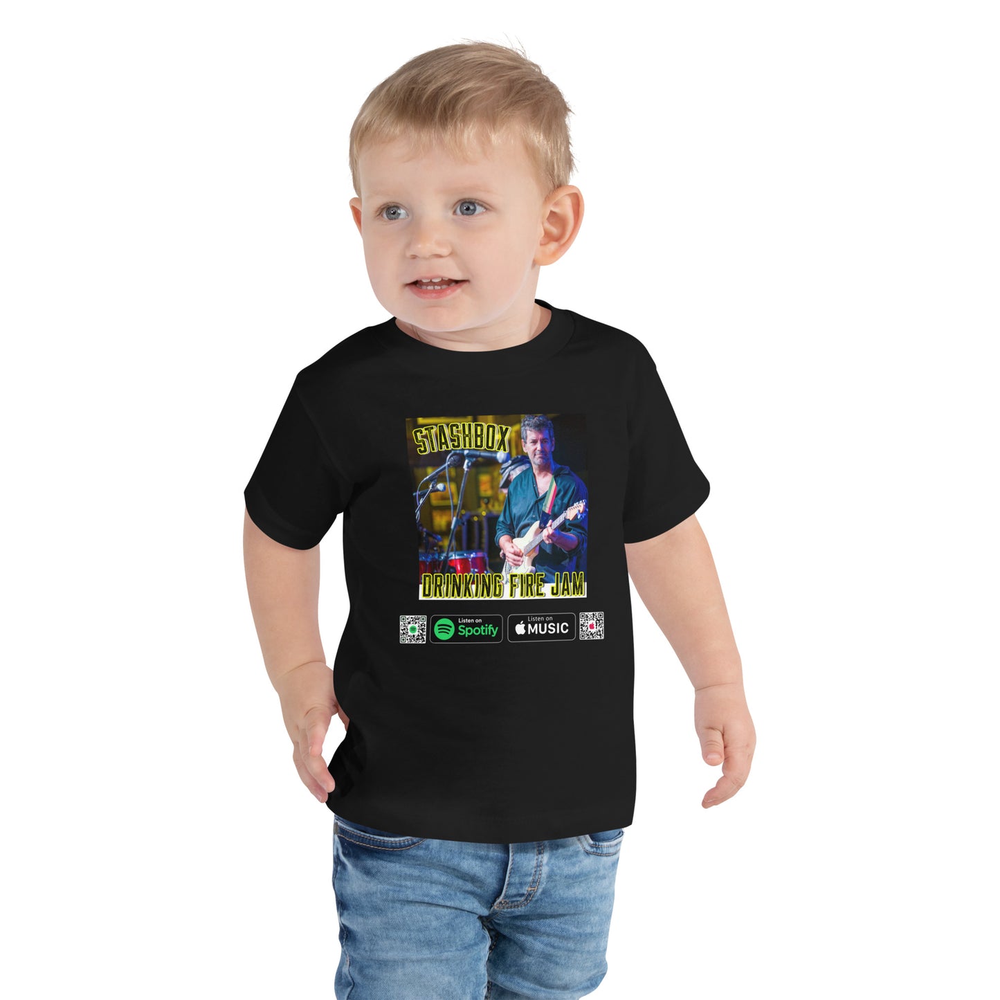 Rock the toddler fashion game with our Drinking Fire Toddler Short Sleeve Tee. Stashbox Design #004. Style, comfort, and musical vibes, curated by Stashbox.ai.