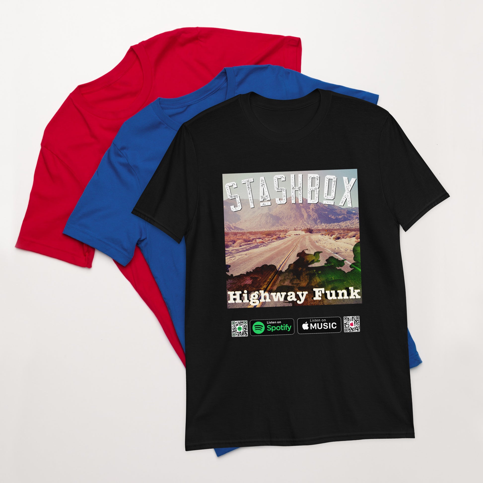 Rev up your style with our Highway Jam Short-Sleeve Unisex T-Shirt, Design #020 by Stashbox. Your attire, your masterpiece, exclusively at Stashbox.ai.