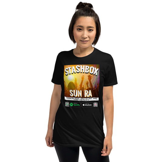 Celebrate Cosmic Jazz: Sun Ra Design #026 Unisex Tee. Embrace the avant-garde with our Sun Ra Stashbox T-shirt. A tribute to the jazz icon, this shirt is a fusion of style and musical innovation. #SunRaGroove #CosmicJazzStyle #StashboxTribute