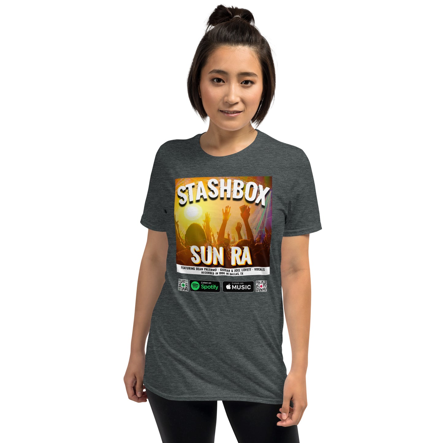Sun Ra Cosmic Vibes: Design #026 Unisex Tee by Stashbox. Step into the intergalactic realm of Sun Ra with our unique tribute tee. Featuring the jazz legend's essence, this shirt is a statement of artistic expression. #SunRaInspired #CosmicJazzMagic #StashboxDesign