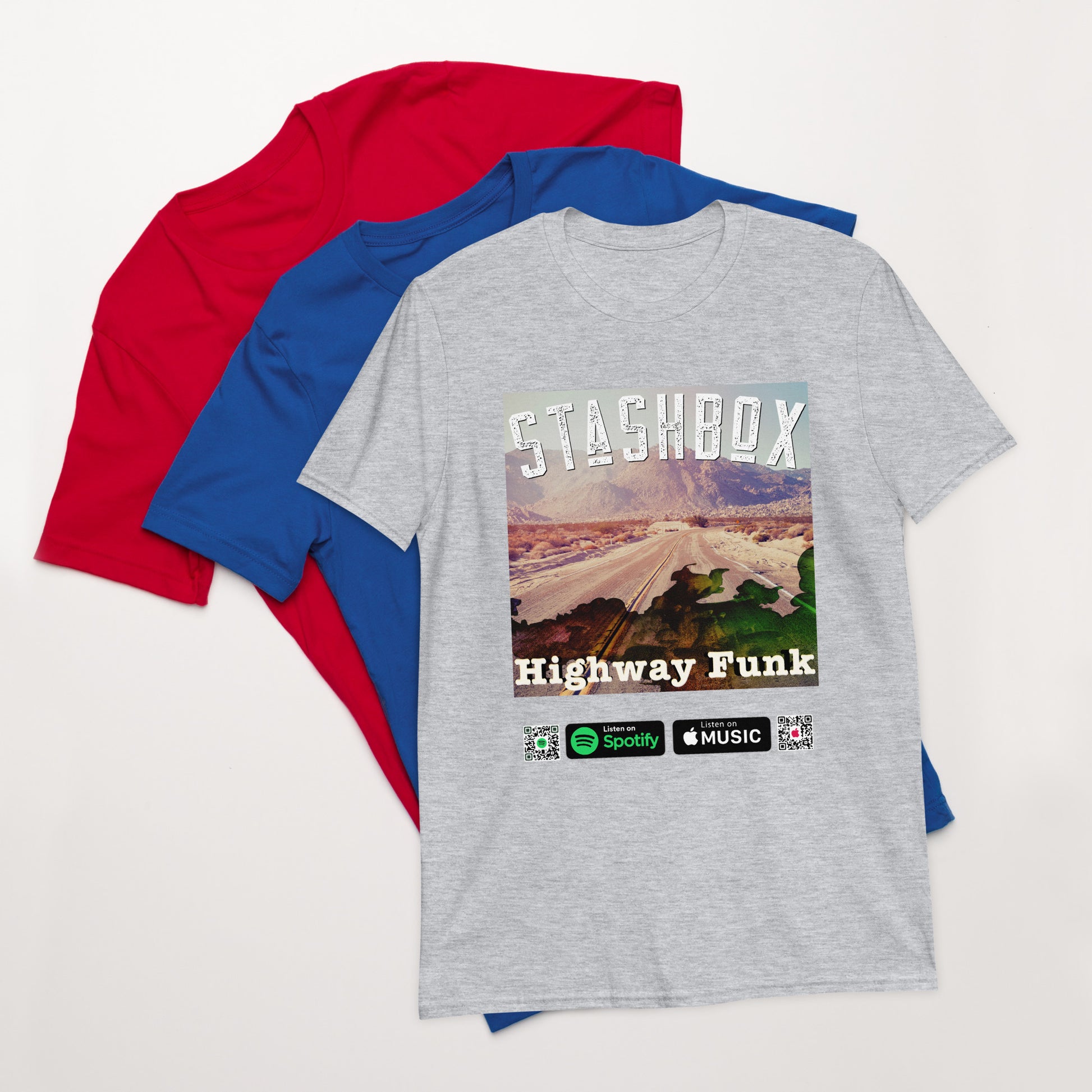 Feel the thrill of the highway with our Design #020 Short-Sleeve Unisex T-Shirt. Your fashion, your artistic journey, exclusively at Stashbox.ai.
