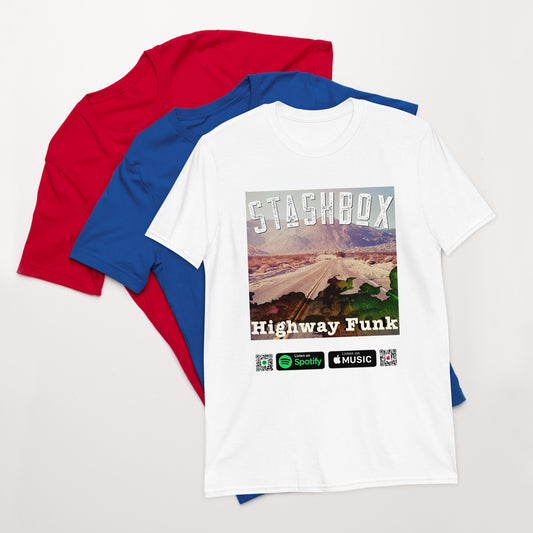 Hit the road in style with our Highway Jam Short-Sleeve Unisex T-Shirt, Design #020 by Stashbox. Your fashion, your journey, exclusively at Stashbox.ai.