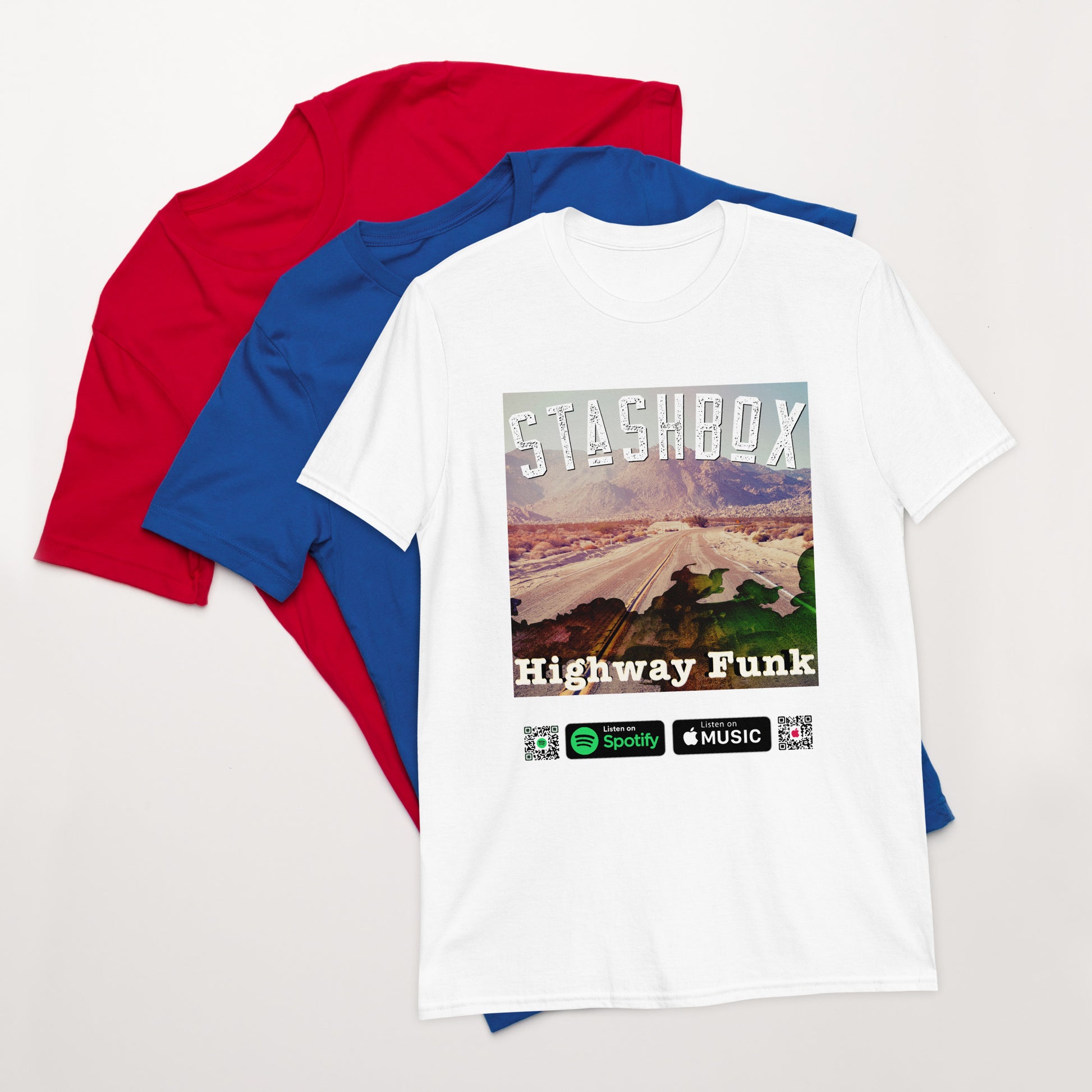 Hit the road in style with our Highway Jam Short-Sleeve Unisex T-Shirt, Design #020 by Stashbox. Your fashion, your journey, exclusively at Stashbox.ai.