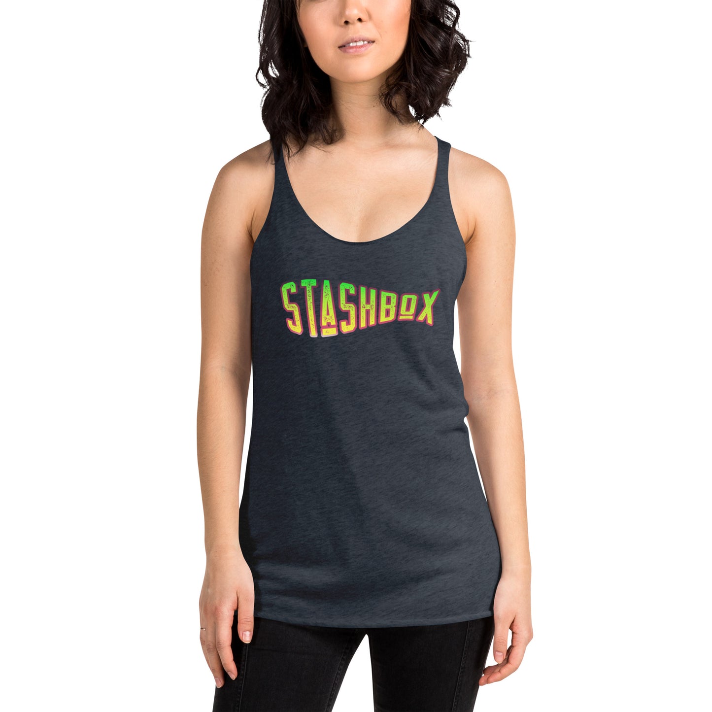 Elevate your style with our Women's Stashbox Racerback Tank Top Shirt, featuring the exclusive design #011. Embrace fashion and comfort in one, only with Stashbox.